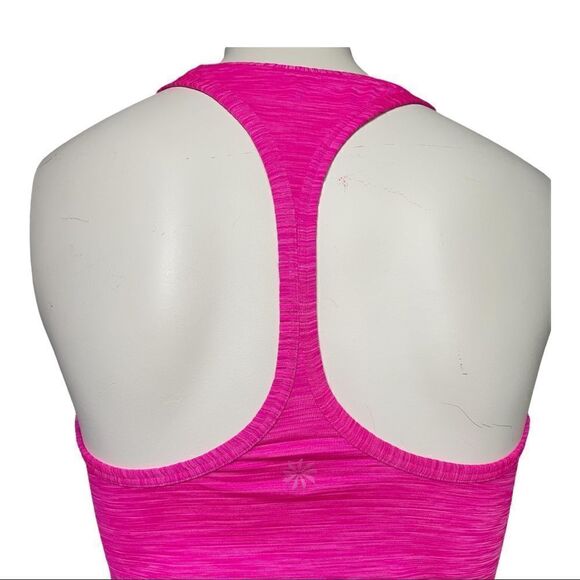 ATHLETA Chi I Pink Racerback Tank Top Shadow Stripe High Neck Light Womens XXS - Picture 6 of 10